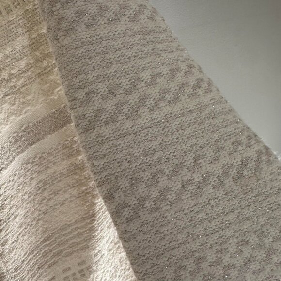 Talbots Metallic Stripe Textured Knit Open Front Cardigan Sweater - Petite Large - Picture 8 of 8